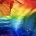 A rainbow flag blows in the wind